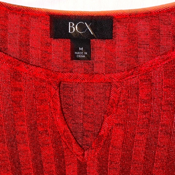 Holiday Top by BCX Puffed Long Sleeve Sz M, Red Black - Picture 2 of 11
